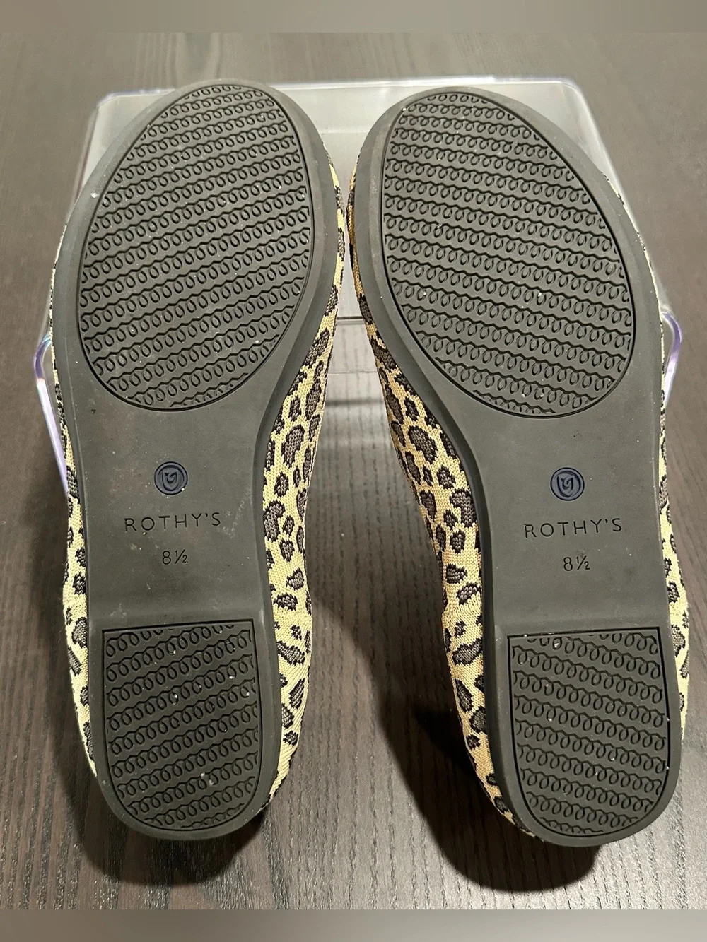 Leopard Print Women's Ballet Flats with Blue Trim